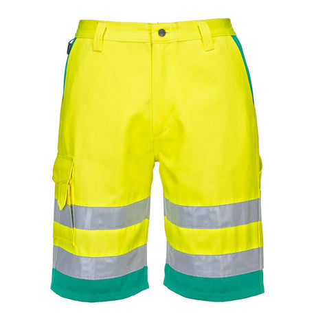 Hi-Vis Lightweight Polycotton Shorts - Yellow/Teal