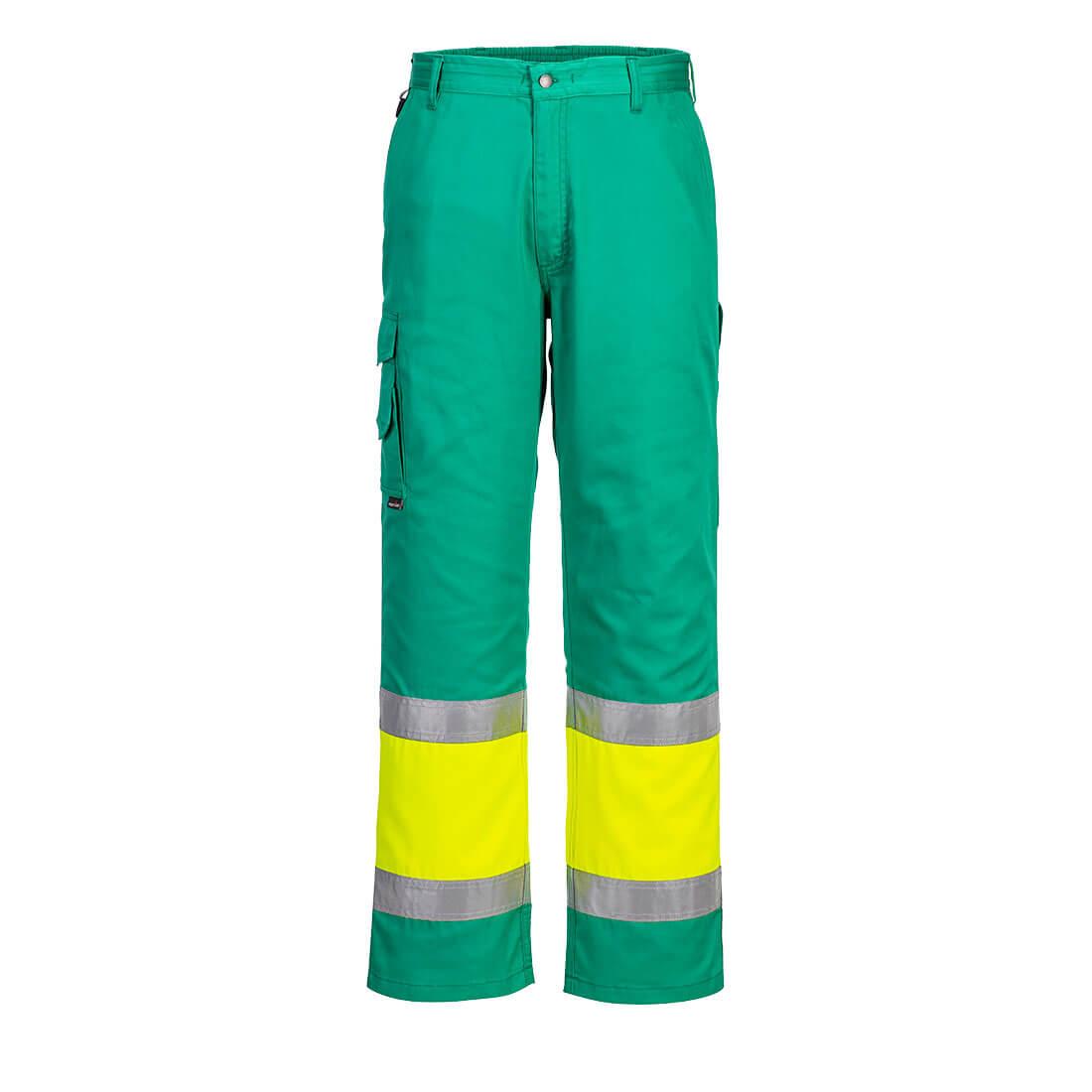 Hi-Vis Lightweight Contrast Class 1 Service Trousers - Yellow/Teal