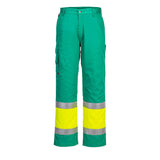 Hi-Vis Lightweight Contrast Class 1 Service Trousers - Yellow/Teal