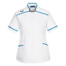 Medical Maternity Tunic - White/Aqua