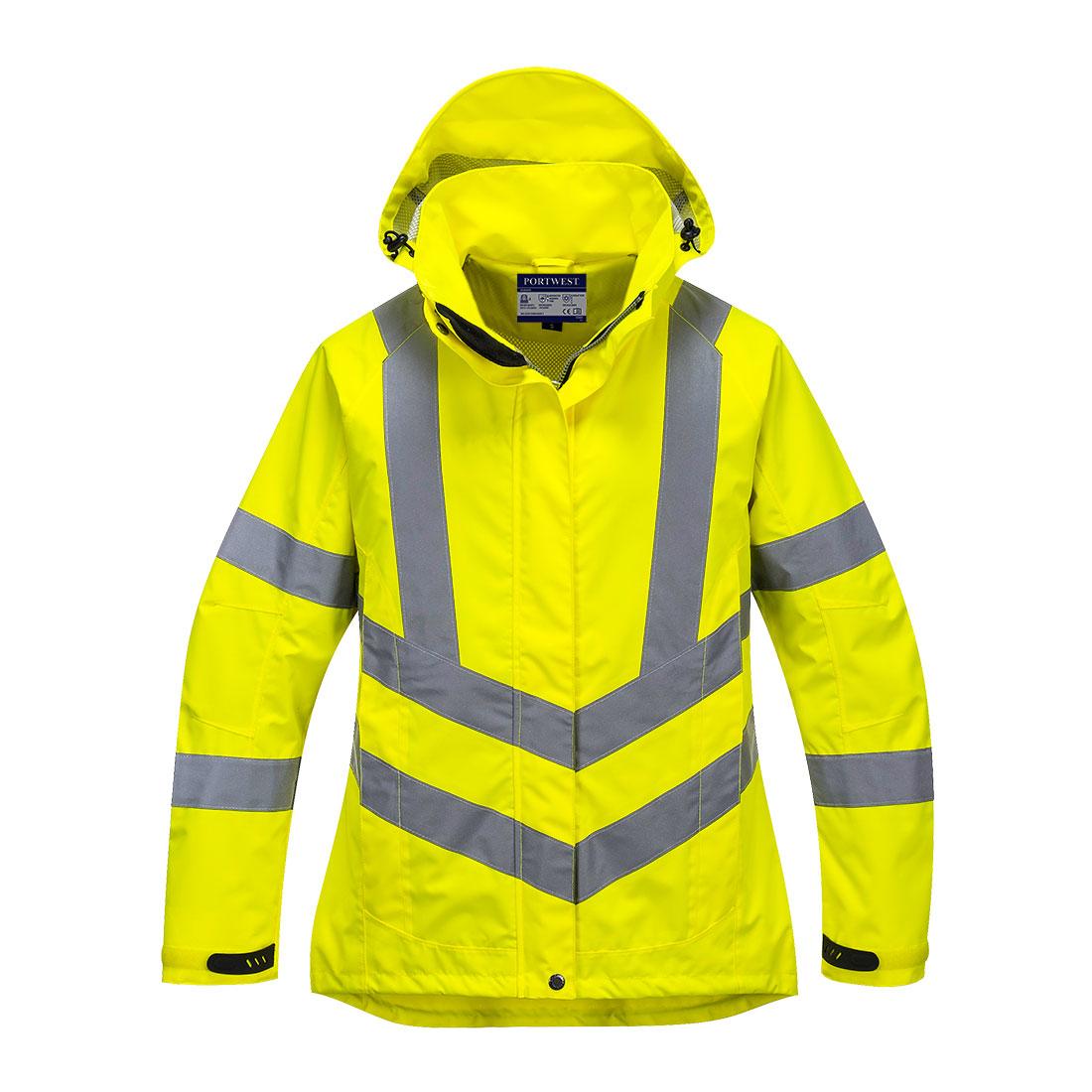 Hi-Vis Women's Breathable Rain Jacket - Yellow