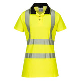 Hi-Vis Women's Cotton Comfort Pro Polo Shirt S/S - Yellow/Black