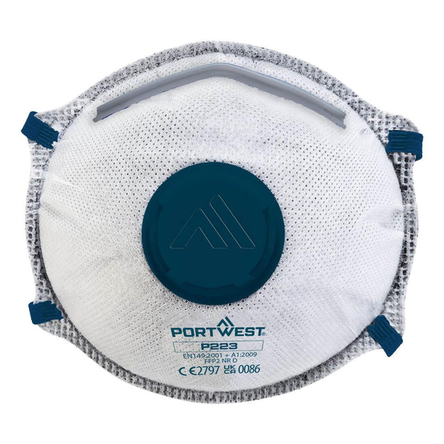 FFP2 Carbon Valved Dolomite Respirator (Pk10) - White