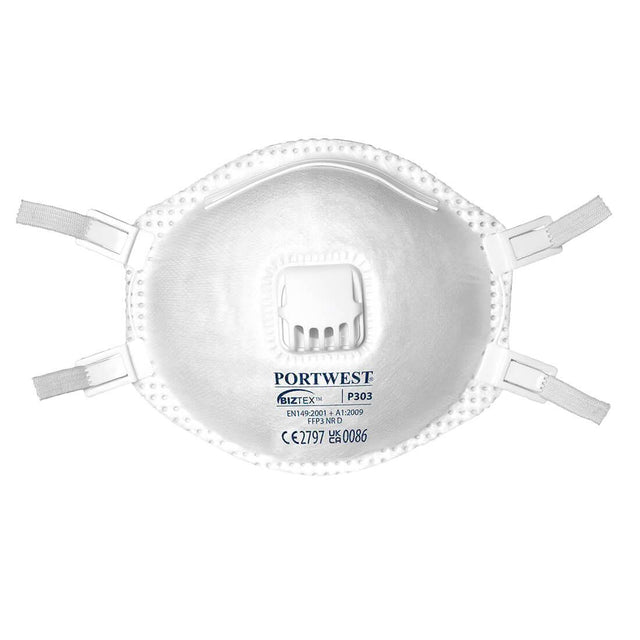 FFP3 Valved Dolomite Respirator (Pk10) - White