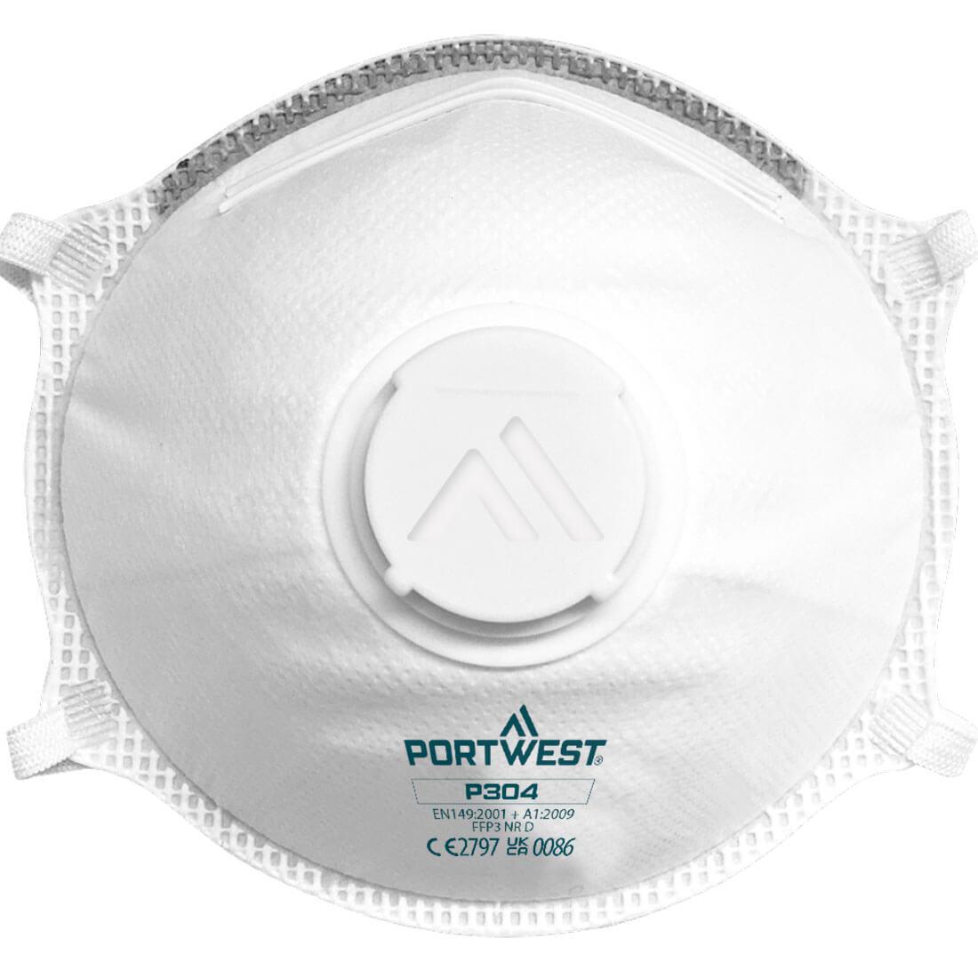 FFP3 Valved Dolomite Light Cup Respirator (Pk10) - White
