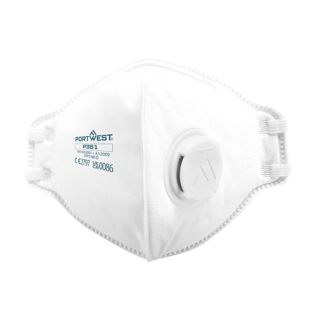 FFP3 Valved Dolomite Fold Flat Respirator (Pk20) - White