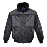 Two Tone Pilot Jacket - Black/Grey