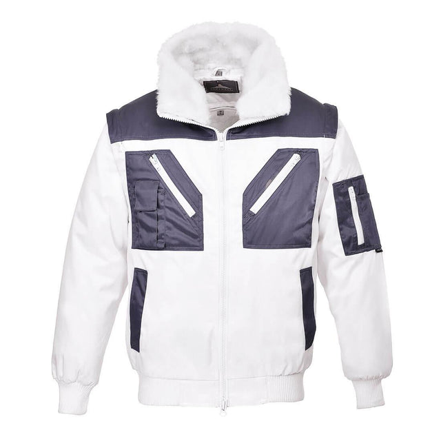 Two Tone Pilot Jacket - White