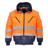 Hi-Vis 3-in-1 Contrast Pilot Jacket - Orange/Navy