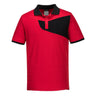 Two Tone Polo Shirt S/S - Red/Black