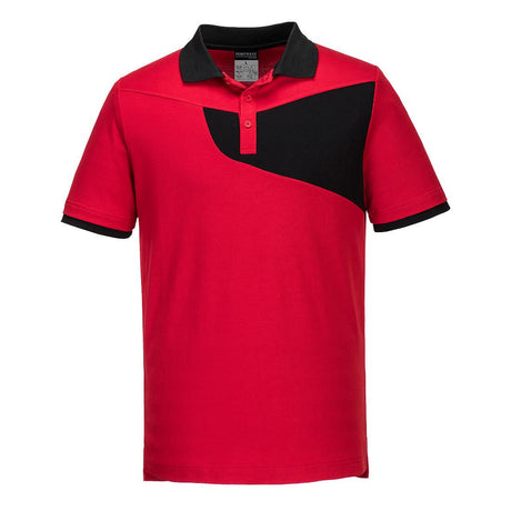 PW2 Cotton Comfort Polo Shirt S/S - Red/Black