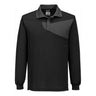 PW2 Cotton Comfort Polo Shirt L/S - Black/Zoom Grey