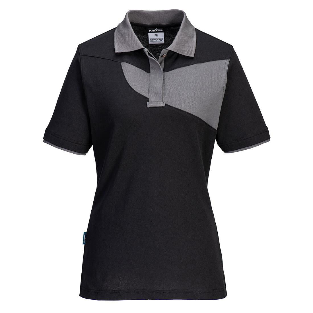 PW2 Women's Polo Shirt S/S - Black/Zoom Grey