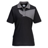 PW2 Women's Polo Shirt S/S - Black/Zoom Grey