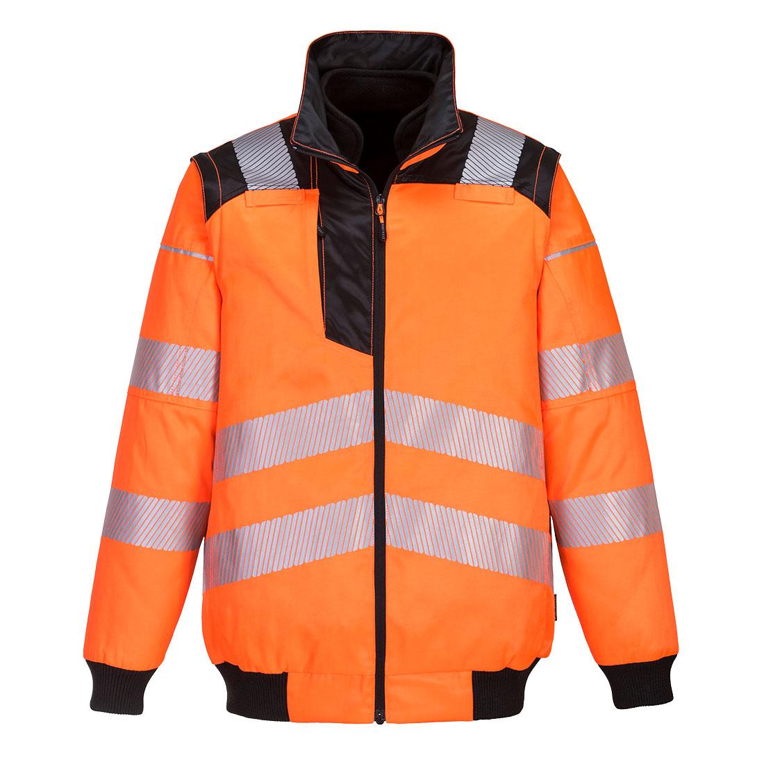 PW3 Hi-Vis 3-in-1 Pilot Jacket - Orange/Black