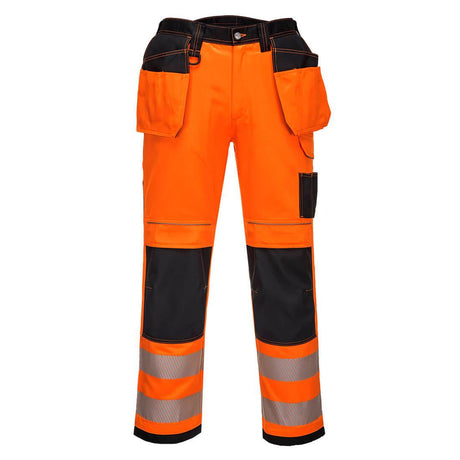 PW3 Hi-Vis Stretch Holster Pocket Trousers - Orange/Black