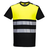 PW3 Hi-Vis Cotton Comfort Class 1 T-Shirt S/S - Black/Yellow