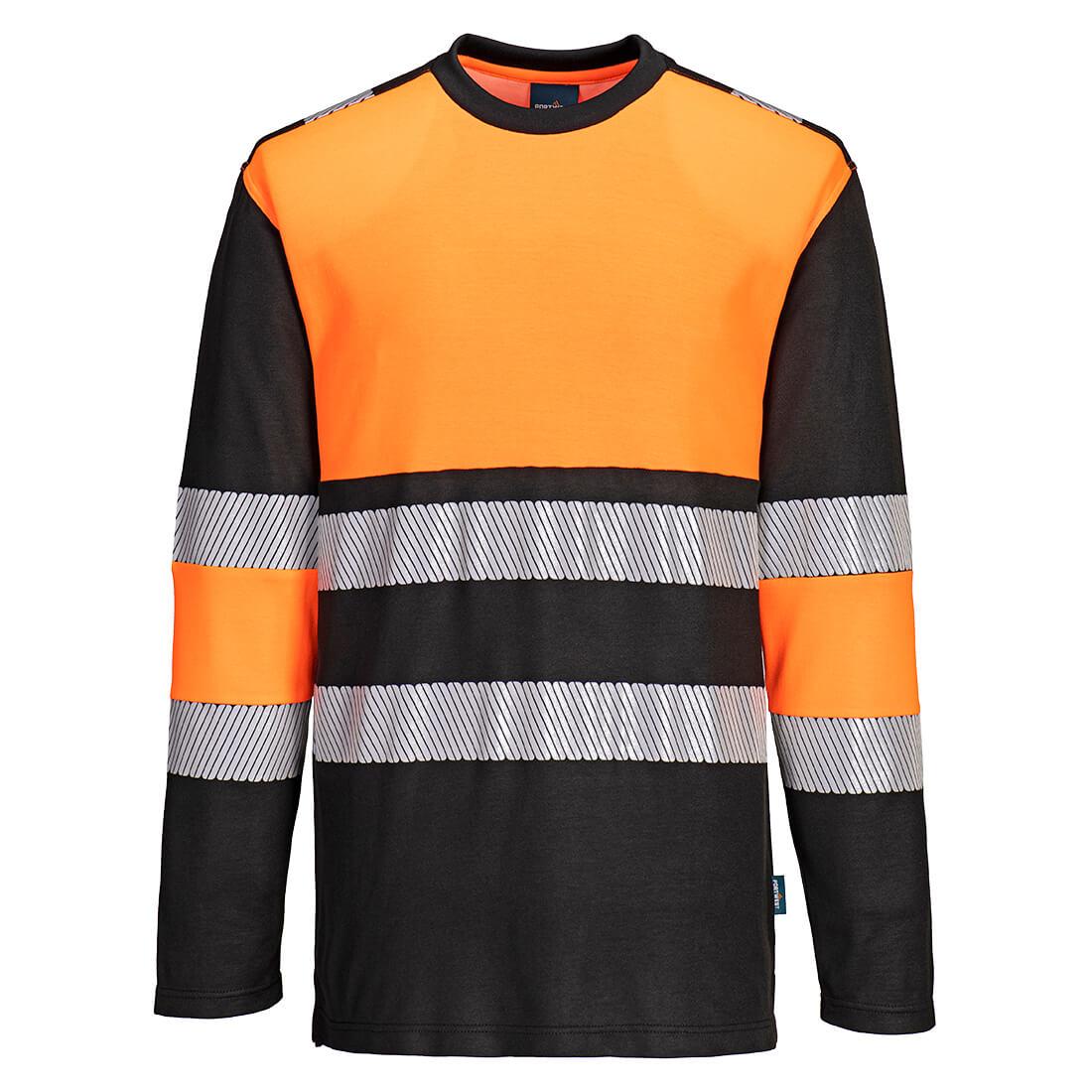PW3 Hi-Vis Cotton Comfort Class 1 T-Shirt L/S - Orange/Black