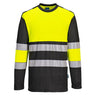 PW3 Hi-Vis Cotton Comfort Class 1 T-Shirt L/S - Yellow/Black