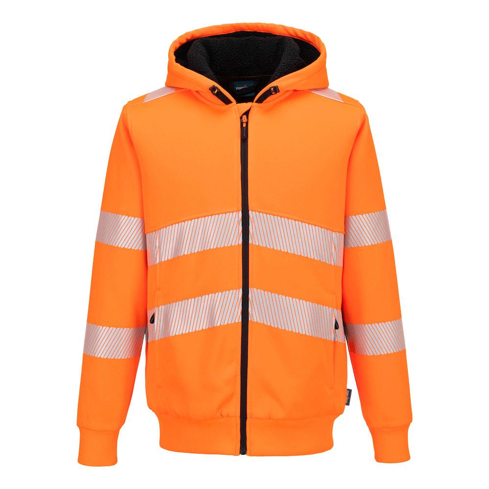 PW321 Hi-Vis Zipped Winter Hoodie - Orange