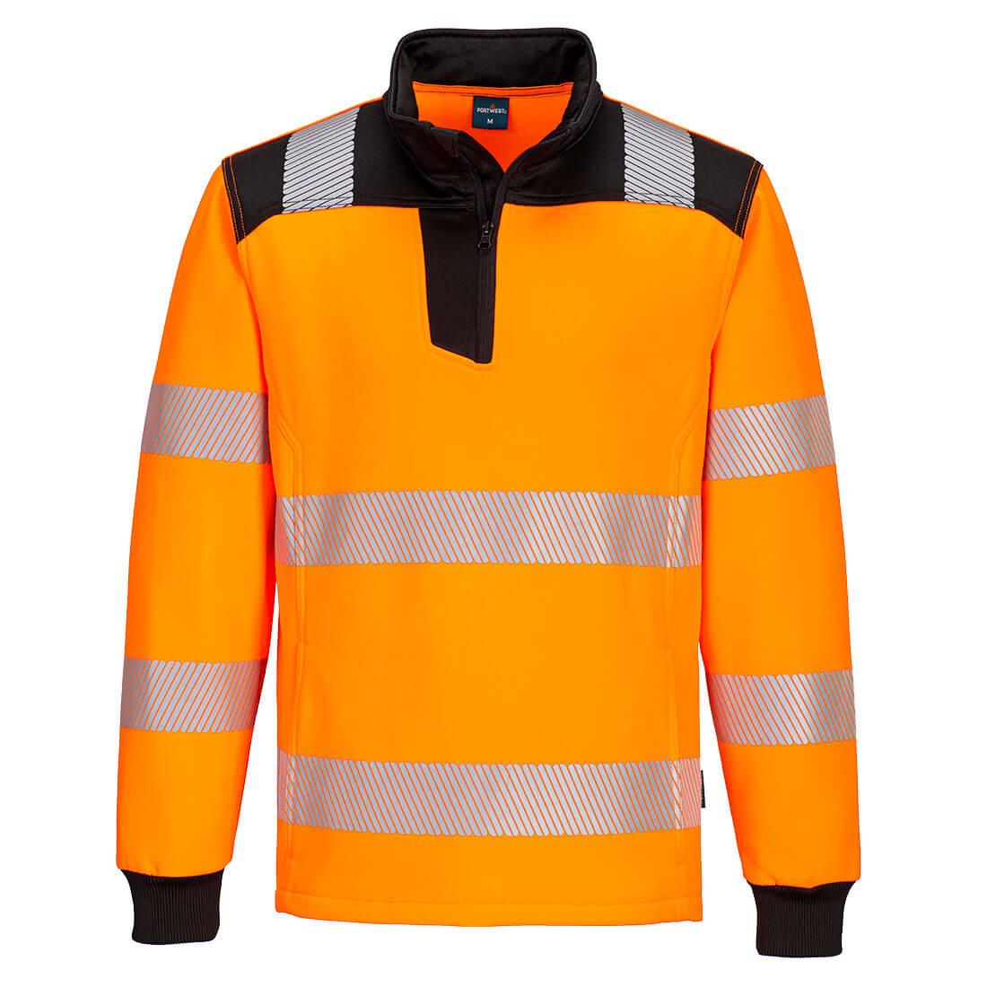 PW3 Hi-Vis 1/4 Zip Sweatshirt - Orange/Black