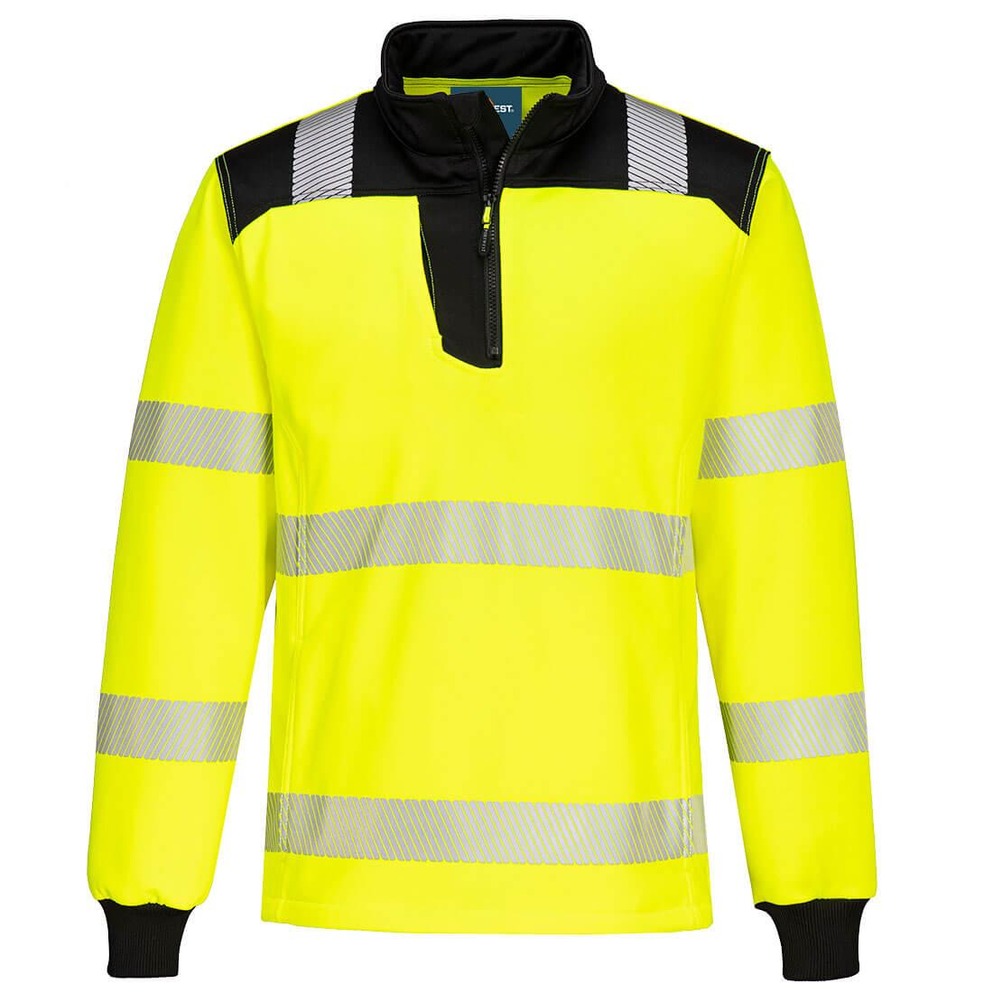 PW3 Hi-Vis 1/4 Zip Sweatshirt - Yellow/Black