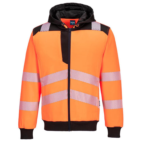 PW3 Hi-Vis Zip Hoodie - Orange/Black