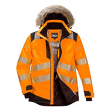 PW3 Hi-Vis Winter Parka Jacket - Orange/Black