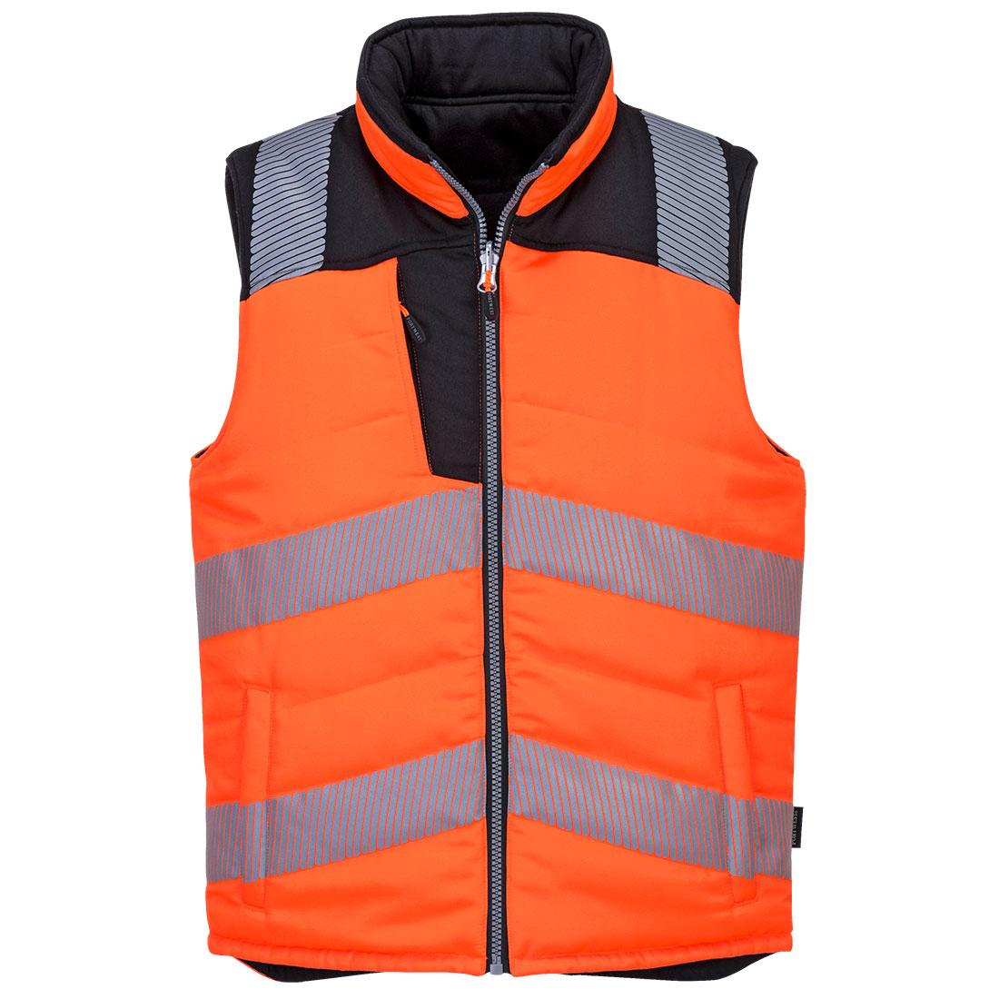 PW3 Hi-Vis Reversible Bodywarmer - Orange/Black