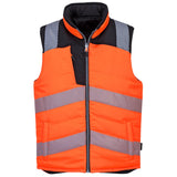PW3 Hi-Vis Reversible Bodywarmer - Orange/Black