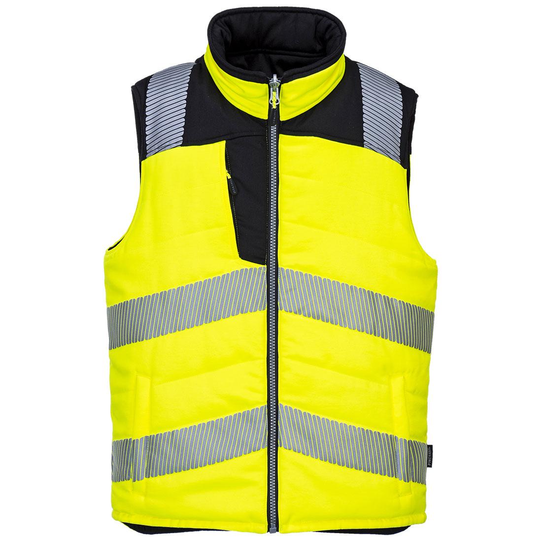 PW3 Hi-Vis Reversible Bodywarmer - Yellow/Black