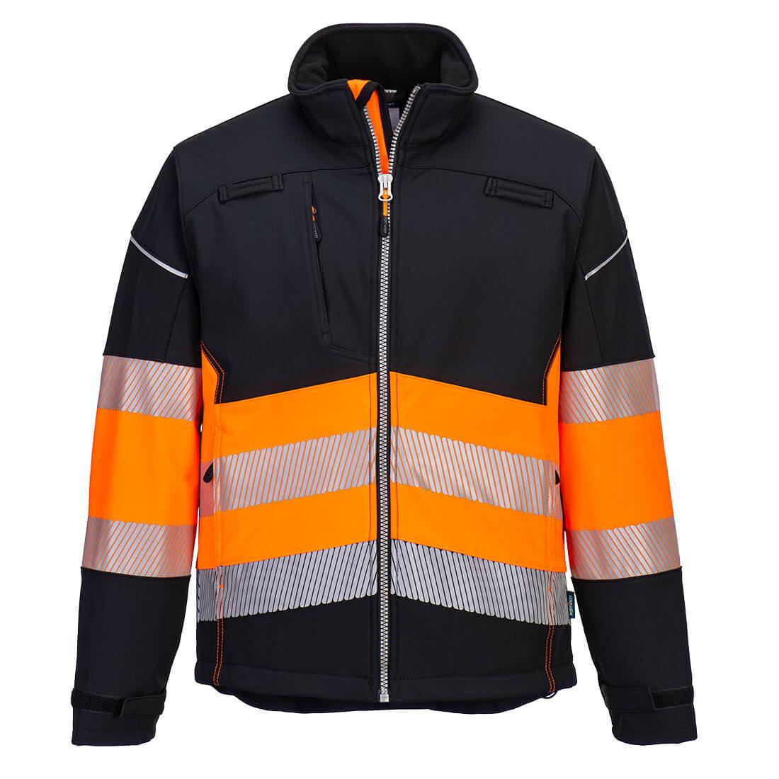 PW3 Hi-Vis Class 1 Softshell (3L) - Black/Orange