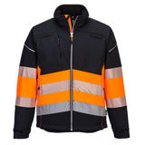 PW3 Hi-Vis Class 1 Softshell (3L) - Black/Orange