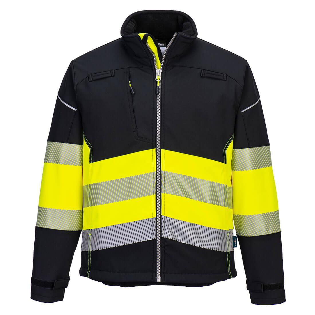PW3 Hi-Vis Class 1 Softshell (3L) - Black/Yellow