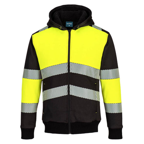 PW3 Hi-Vis Zipped Class 1 Winter Hoodie - Yellow/Black