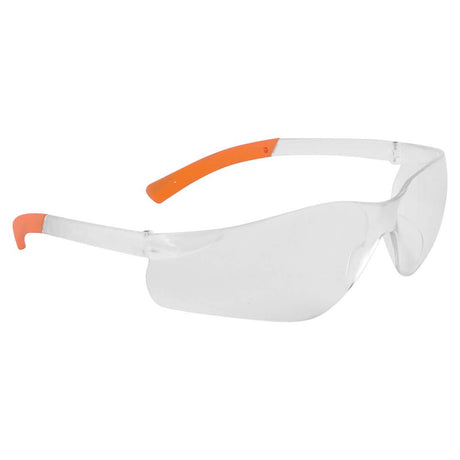 Pan View Safety Glasses - Clear/Orange
