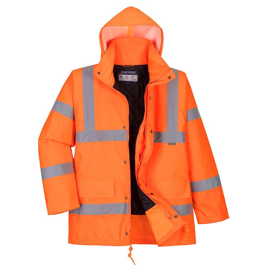 Hi-Vis Breathable Winter Traffic Jacket - Orange