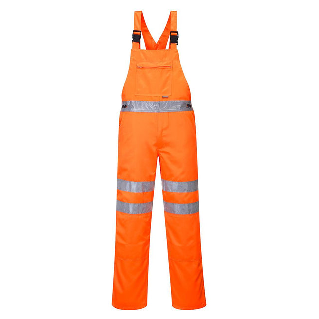 Hi-Vis Polycotton Service Bib and Brace - Orange