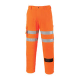Hi-Vis Rail Work Trousers - Orange