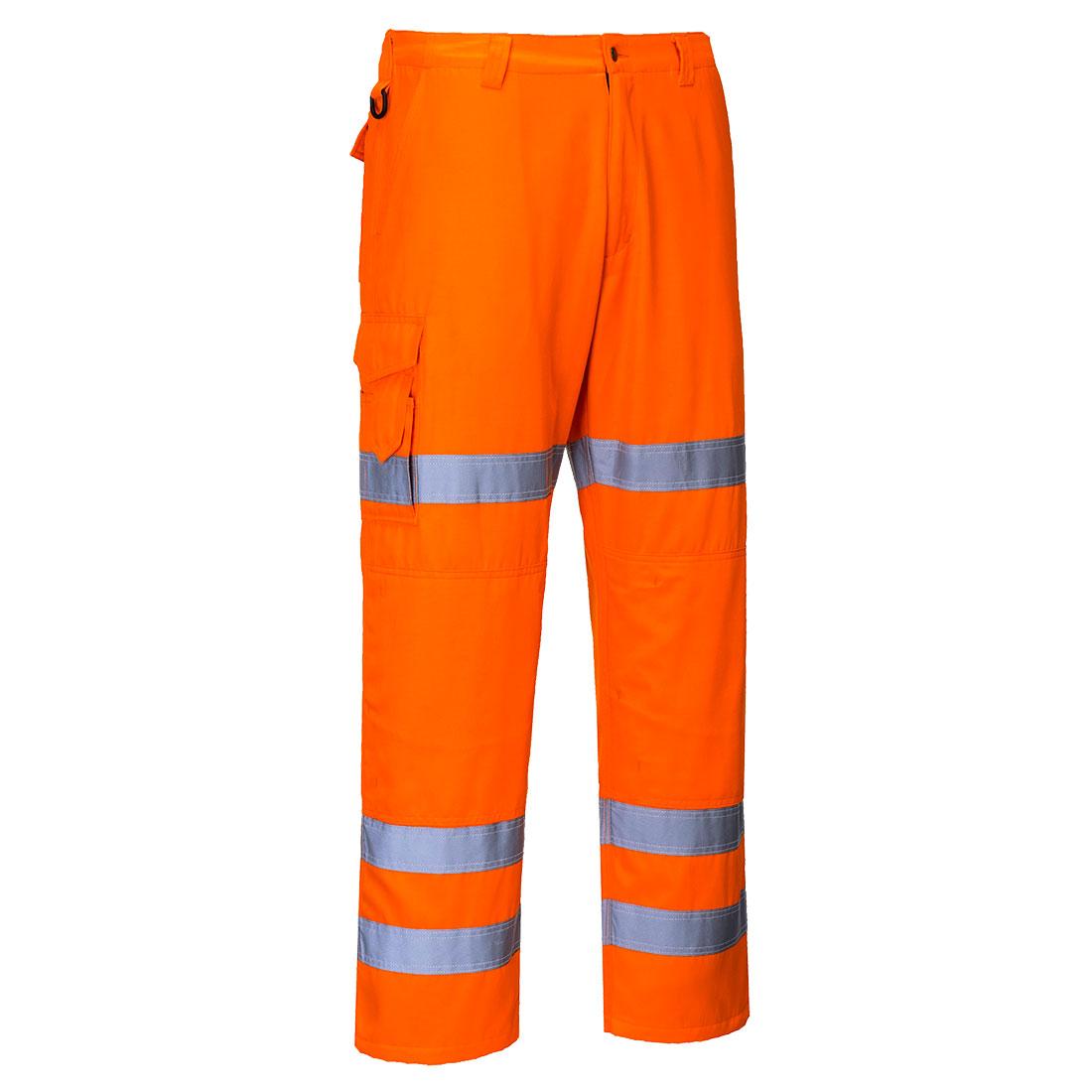 Hi-Vis Three Band Work Trousers - Orange