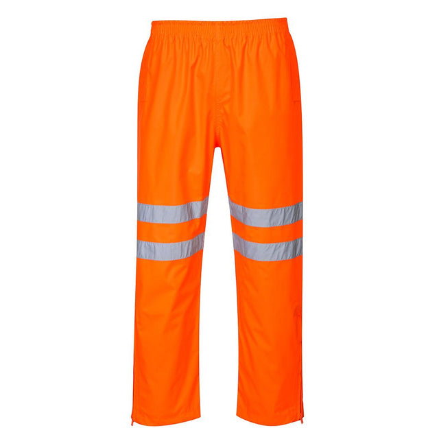 Hi-Vis Breathable Rain Trousers - Orange