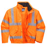 Hi-Vis Breathable Rain Bomber Jacket - Orange