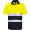 Hi-Vis Lightweight Contrast Polo Shirt S/S - Yellow/Navy