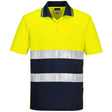 Hi-Vis Lightweight Contrast Polo Shirt S/S - Yellow/Navy