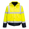 Hi-Vis Contrast Winter Bomber Jacket - Yellow/Navy