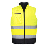 Hi-Vis Contrast Bodywarmer - Yellow/Navy