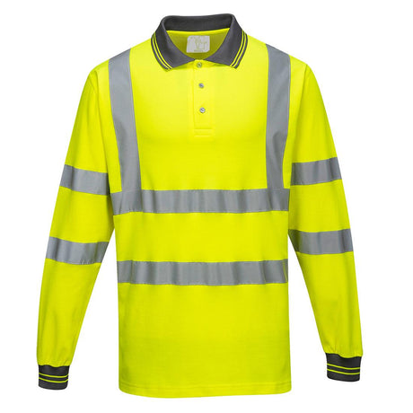 Hi-Vis Cotton Comfort Polo Shirt L/S - Yellow