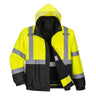 Hi-Vis 3-in-1 Contrast Premium Bomber Jacket - Yellow/Black