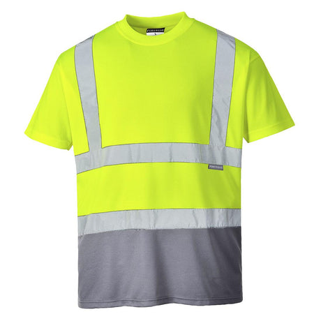 Hi-Vis Contrast T-Shirt S/S - Yellow/Grey