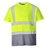 Hi-Vis Contrast T-Shirt S/S - Yellow/Grey